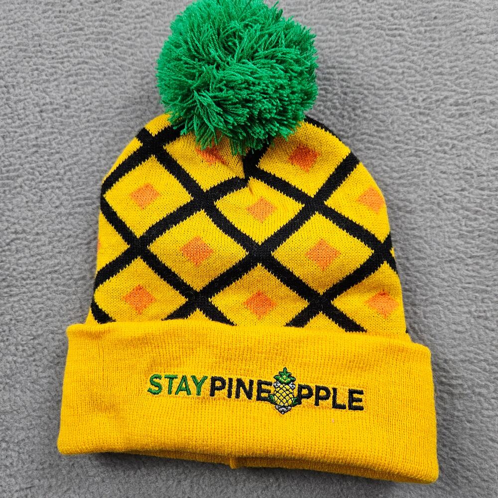 StayPinapple Beanie Adult Size Hotel Promo Merch Pineapple Yellow Cosplay Fun